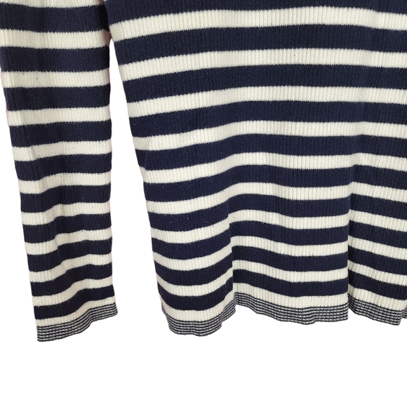 Gap long sleeve striped turtleneck knit blue and white size L - Picture 4 of 4